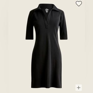 NWT J.Crew Perfect-fit V-neck polo black dress